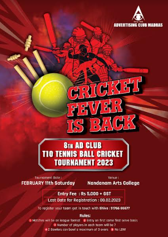 8th AdClub T10 Tennis Ball Cricket Tournament 2023